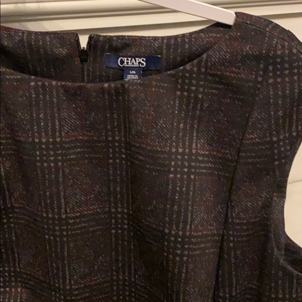 Chaps ponte knit plaid dress